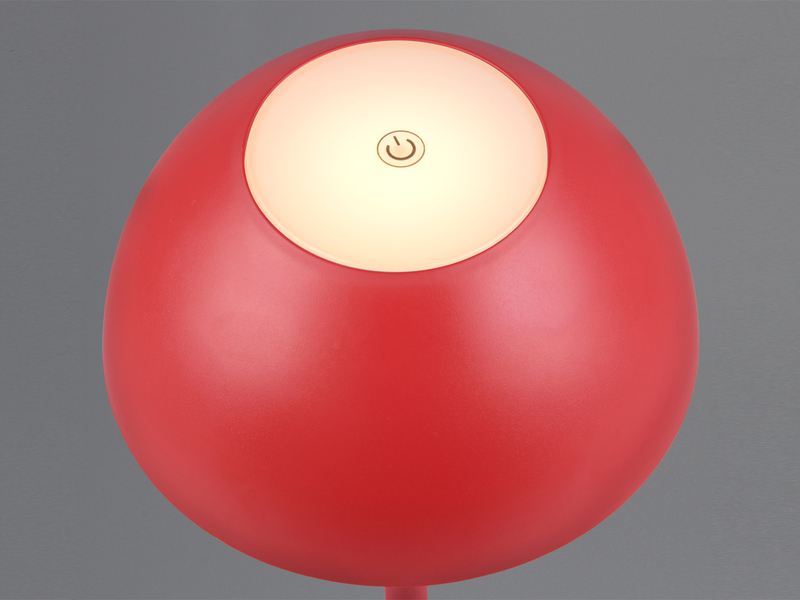 Akku LED Tischleuchte RICARDO für Innen & Außen, Rot Höhe 30cm