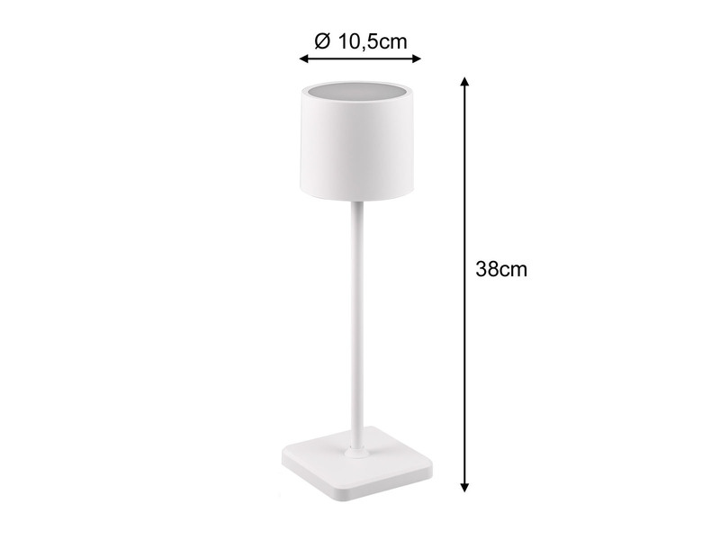 6er SET Akku LED Outdoor Tischleuchten FERNANDEZ Weiß ohne Kabel, H: 38cm