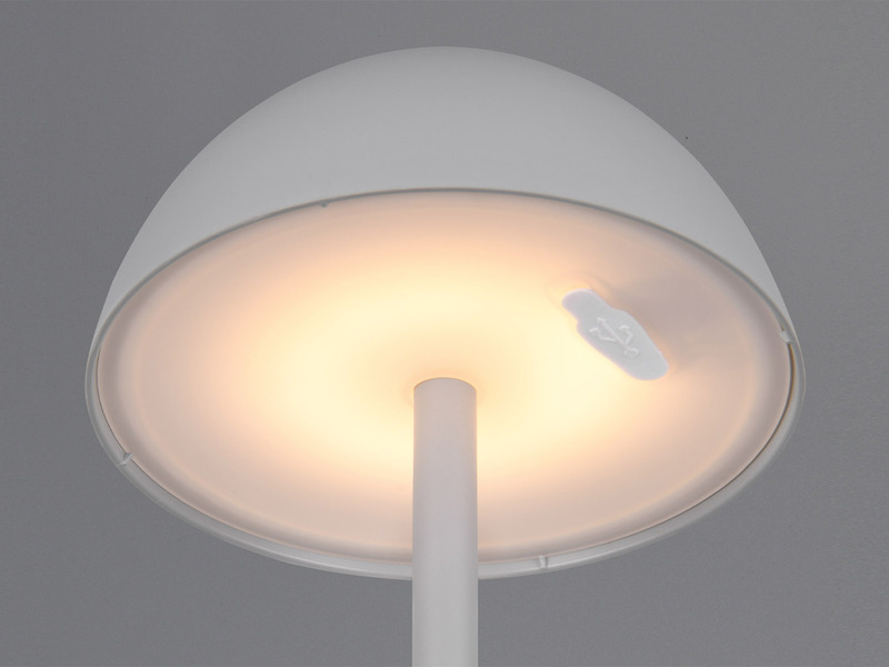 Akku LED Tischleuchte RICARDO für Innen & Außen, Grau Höhe 30cm