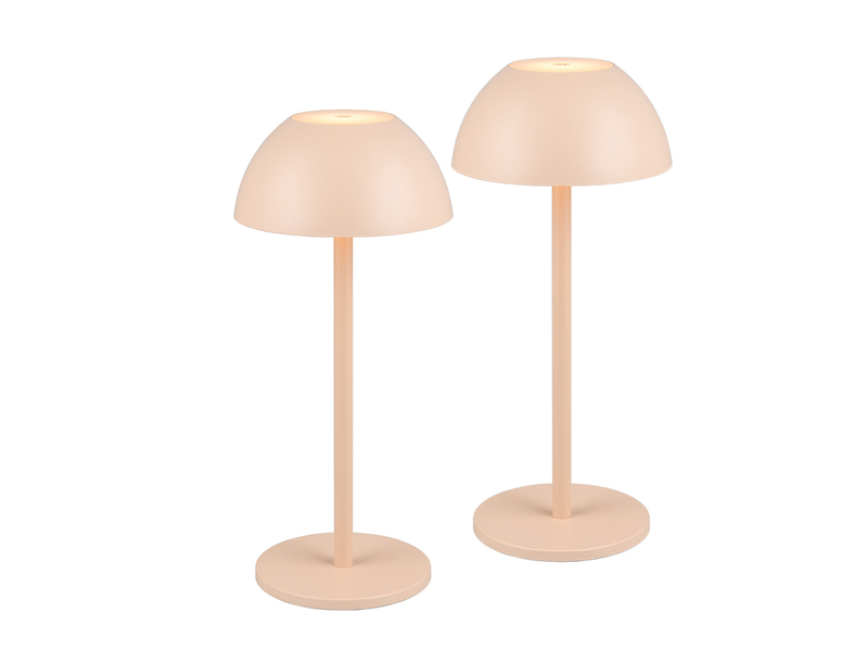 Akku LED Tischleuchten 2er SET für Innen & Außen, Beige Höhe 30cm