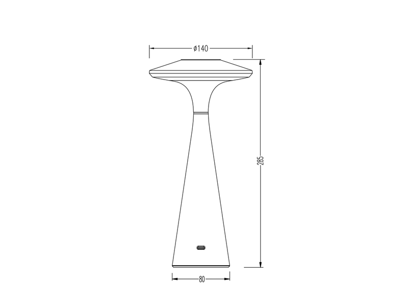 Akku LED Tischleuchte 2er SET dimmbar, für Innen & Außen, Schwarz Höhe 28cm