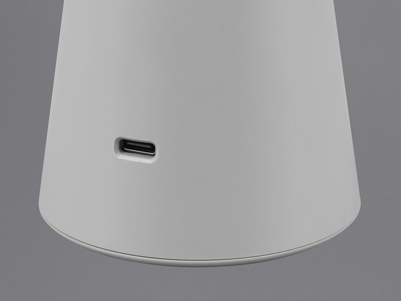 Akku LED Tischleuchten 2er SET dimmbar, für Innen & Außen, Grau Höhe 28cm