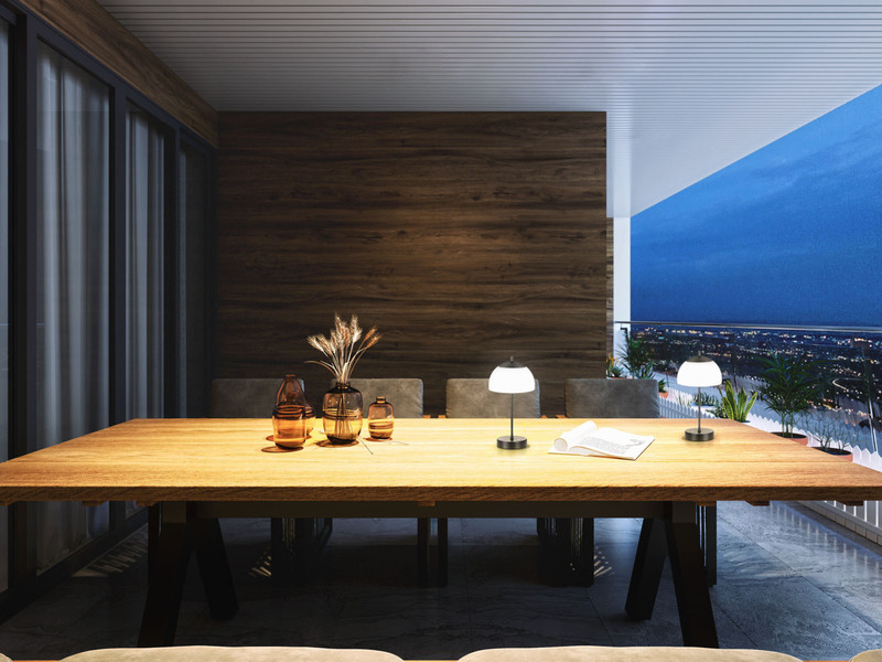 2er SET kabellose Tischlampen Schwarz / Opalglas dimmbar, Höhe 35cm