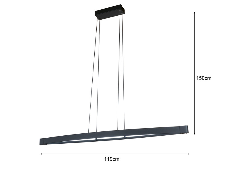 LED Pendelleuchte FENGA dimmbar & CCT Lichtfarbe, Breite 119cm