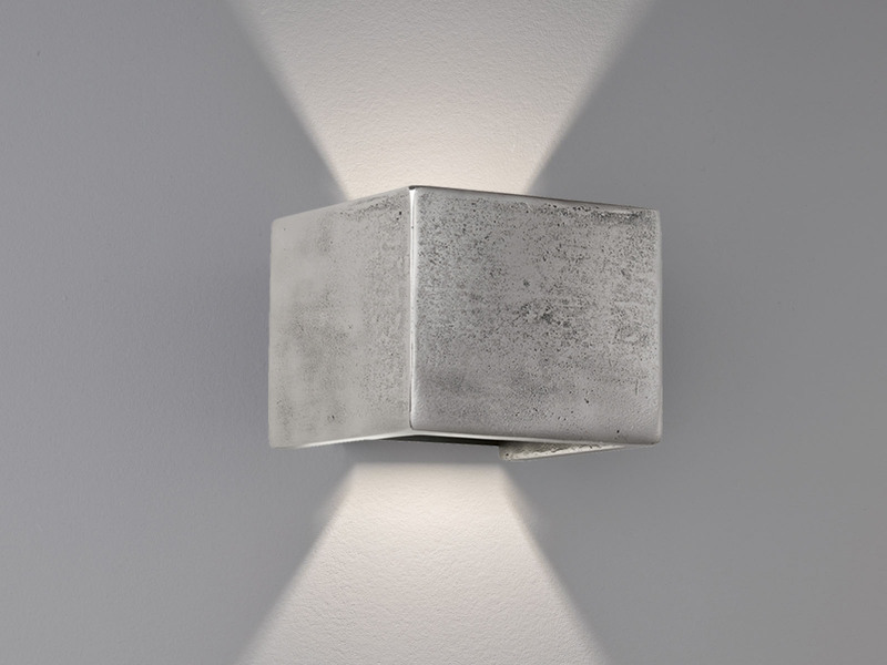 LED Wandleuchte COG Silber Antik, Würfel Up and Down, 12cm breit