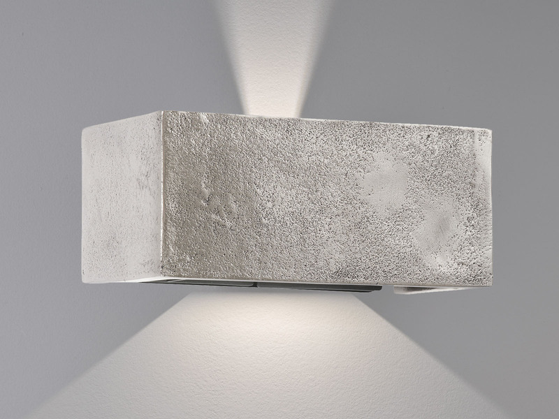 LED Wandleuchte COG Up Down, Silber Antik, verstellbares Licht, Breite 23cm