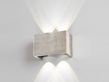 LED Wandleuchte COG Silber Antik, rechteckig Up and Down, 15cm breit