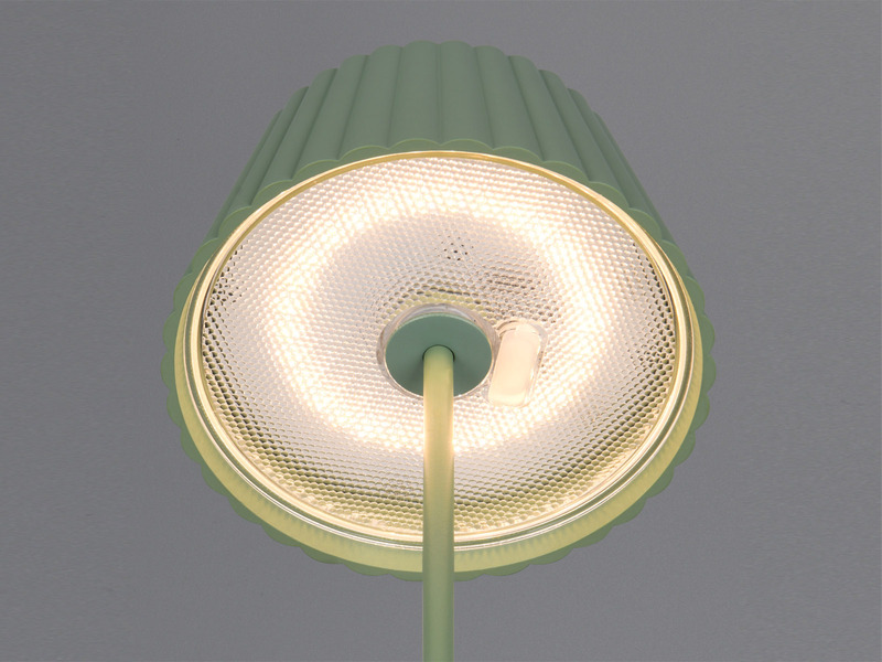Akku LED Tischleuchte SUAREZ kabellos für Innen & Außen, Grün - Höhe 39cm