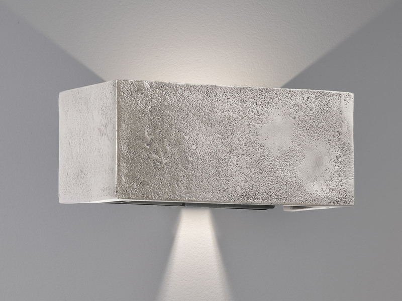 2er SET LED Wandleuchten Up Down, Silber Antik, verstellbares Licht, Breite 23cm