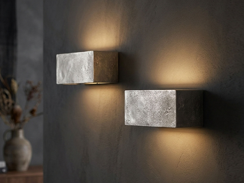 2er SET LED Wandleuchten Up Down, Silber Antik, verstellbares Licht, Breite 23cm