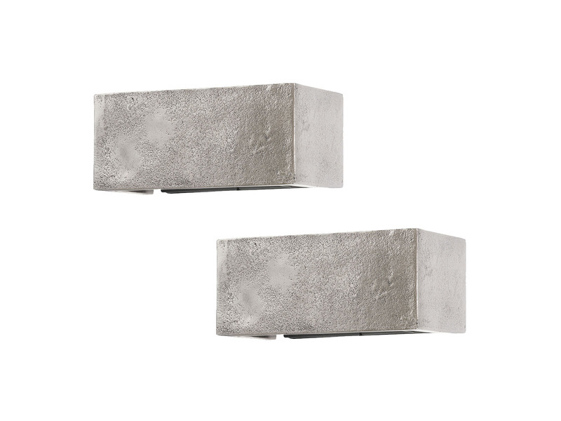 2er SET LED Wandleuchten Up Down, Silber Antik, verstellbares Licht, Breite 23cm