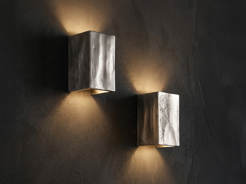 2er SET stilvolle LED Wandleuchten Up Down, Silber Antik, Breite 10cm