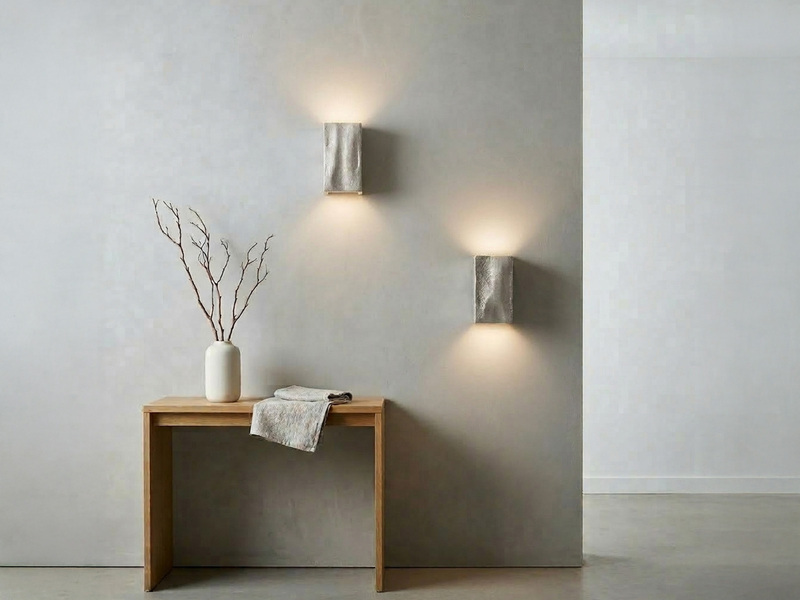 2er SET stilvolle LED Wandleuchten Up Down, Silber Antik, Breite 10cm