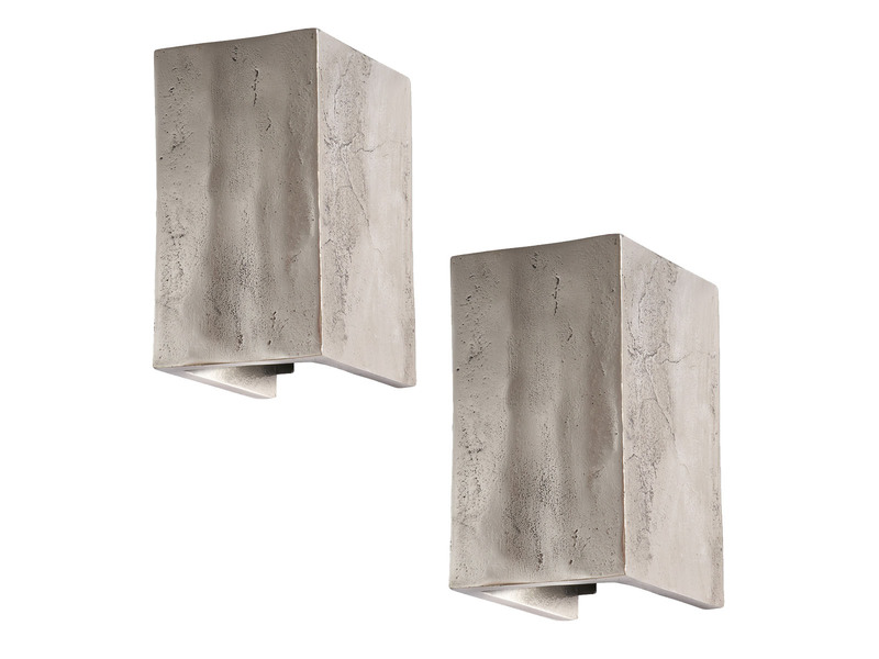 2er SET stilvolle LED Wandleuchten Up Down, Silber Antik, Breite 10cm