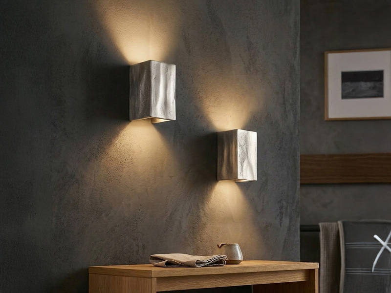 2er SET stilvolle LED Wandleuchten Up Down, Silber Antik, Breite 10cm