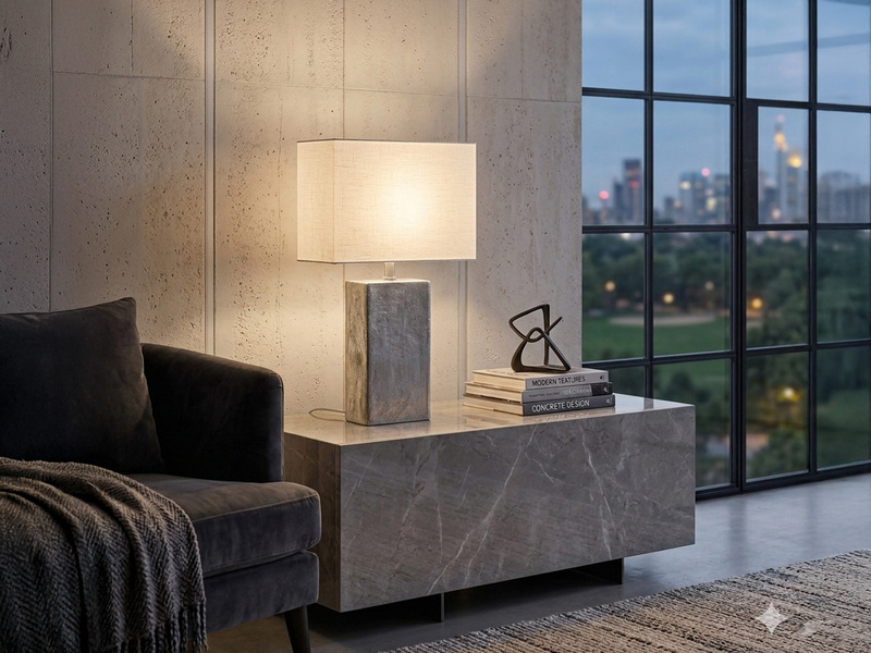 Große Tischlampe AMIENS Metall Silber Antik, Stoffschirm Weiß, Höhe 50cm