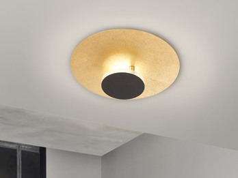 LED Deckenleuchte PLANET Schwarz / Gold, Ø 30cm klein