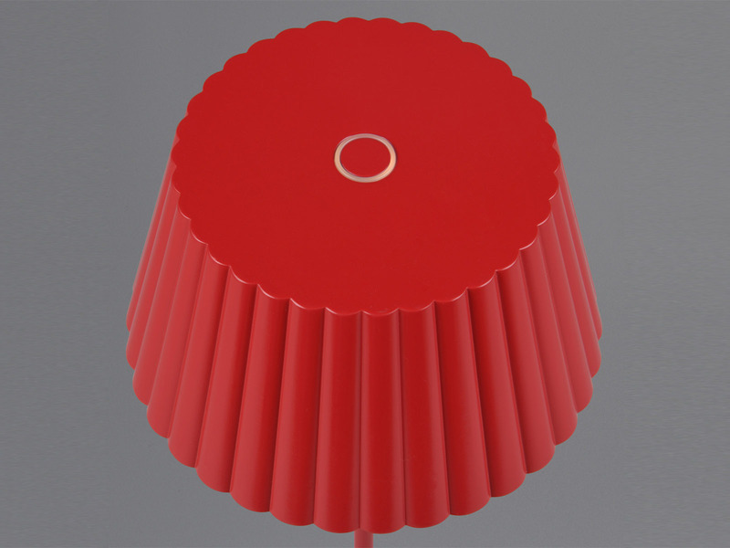 2er SET Akku LED Tischlampen kabellos für Innen & Außen, Rot - Höhe 39cm