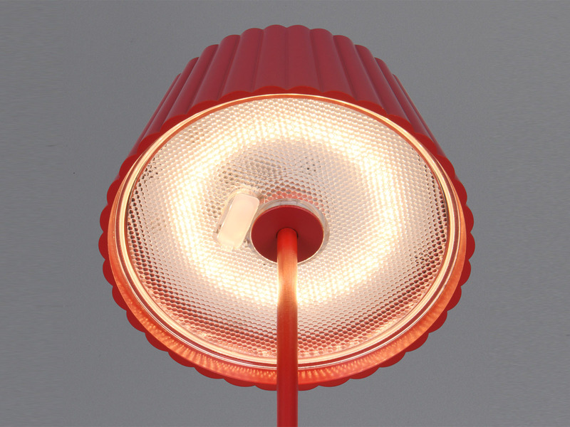 2er SET Akku LED Tischlampen kabellos für Innen & Außen, Rot - Höhe 39cm