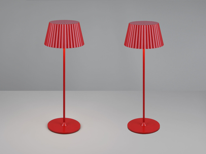 2er SET Akku LED Tischlampen kabellos für Innen & Außen, Rot - Höhe 39cm