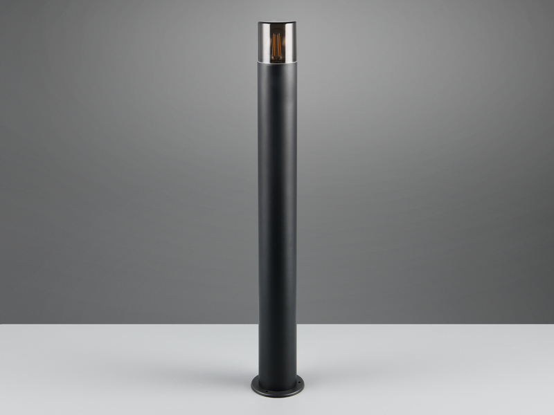 LED Wegeleuchte aus Aluminium Schwarz & Rauchfarbig, Höhe 80cm