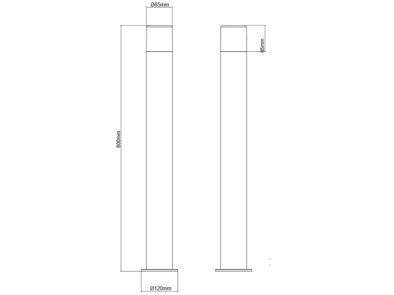 LED Wegeleuchte aus Aluminium Schwarz & Rauchfarbig, Höhe 80cm