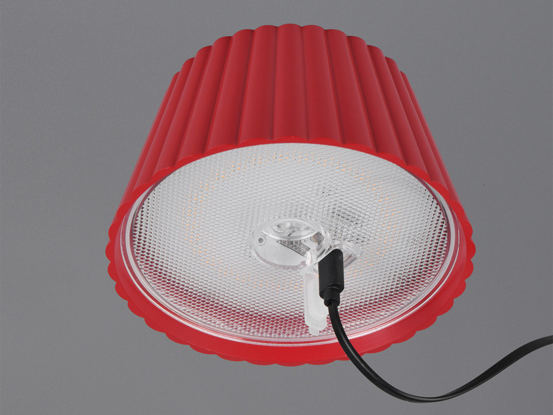 Akku Stehlampe SUAREZ für Outdoor kabellos in Rot, klein 123cm