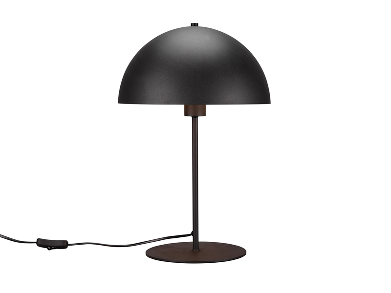 Große Tischleuchte NOLA Pilzlampe aus Metall Schwarz innen Gold, Höhe 45cm
