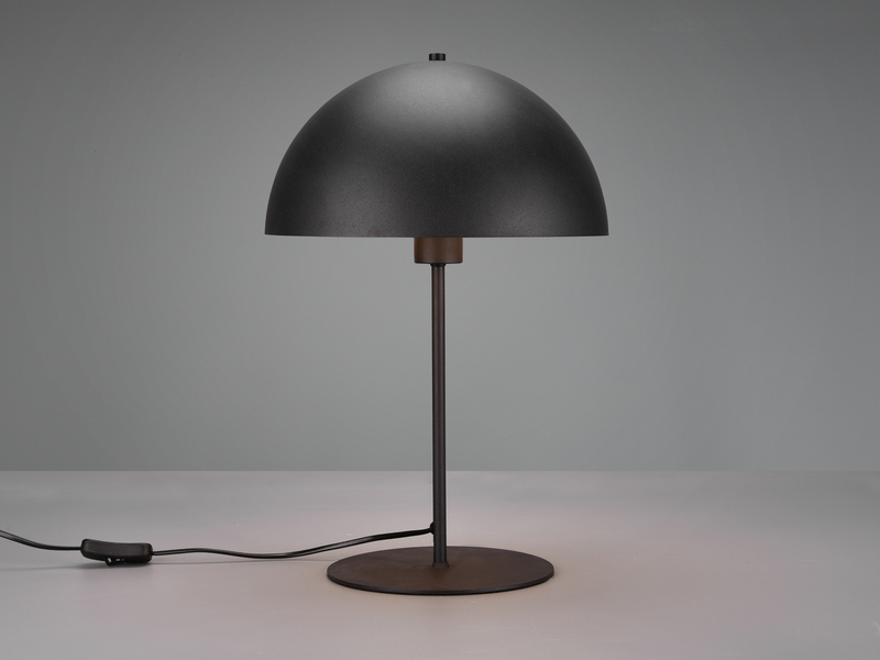 Große Tischleuchte NOLA Pilzlampe aus Metall Schwarz innen Gold, Höhe 45cm