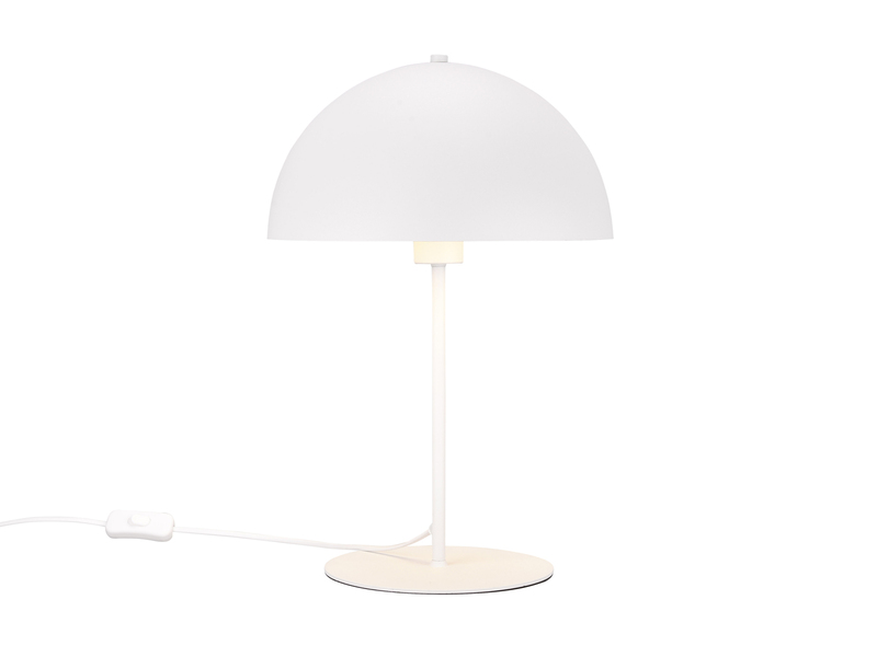 Große Tischleuchte NOLA Pilzlampe aus Metall in Weiß, Höhe 45cm