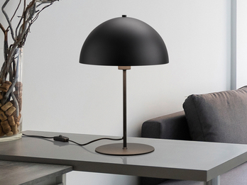 Große Tischleuchte Pilzlampe Metall Schwarz innen Gold mit E27 LED, Höhe 45cm Große Tischleuchte Pilzlampe Metall Schwarz innen Gold mit E27 LED, Höhe 45cm