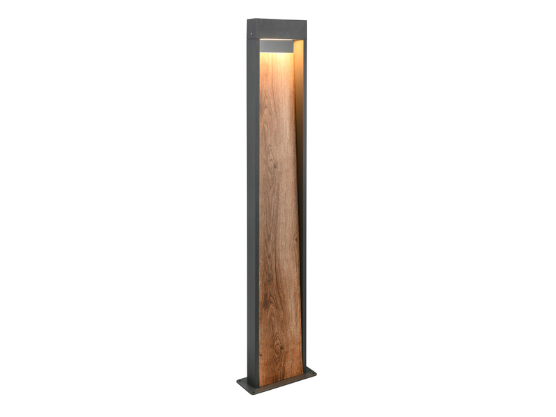 LED Wegeleuchte SALMON in Anthrazit & Holzoptik, Höhe 100cm