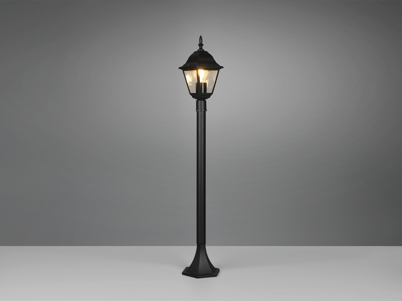 Wegeleuchte LIVENZA nostalgische Laterne, Aluminium Schwarz, Höhe 100cm