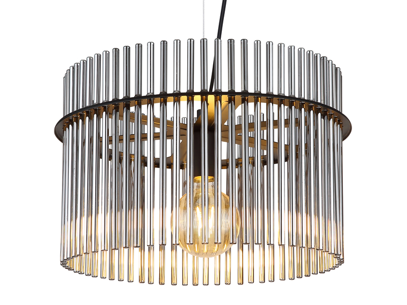 Pendelleuchte GORLEY mit Rauchglas Stäben, Ø 40cm