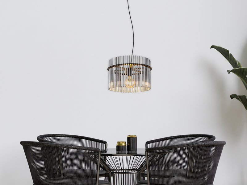 Pendelleuchte GORLEY mit Rauchglas Stäben, Ø 40cm