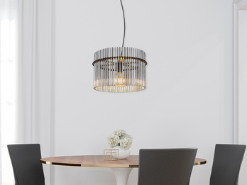 Pendelleuchte GORLEY mit Rauchglas Stäben, Ø 40cm