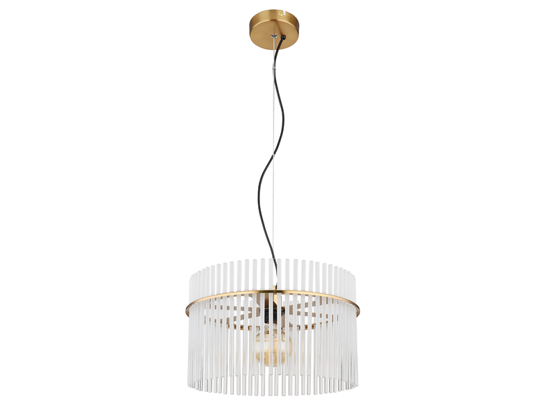 Pendelleuchte GORLEY mit transparenten Echtglas Stäben, Ø 40cm