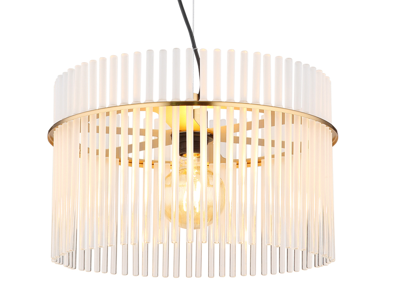 Pendelleuchte GORLEY mit transparenten Echtglas Stäben, Ø 40cm