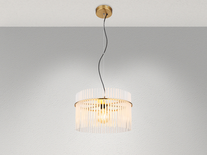 Pendelleuchte GORLEY mit transparenten Echtglas Stäben, Ø 40cm