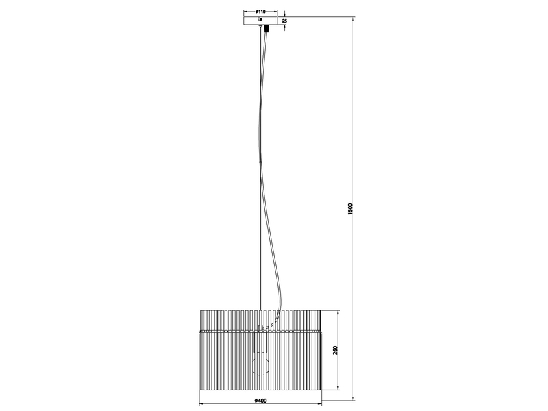 Pendelleuchte GORLEY mit transparenten Echtglas Stäben, Ø 40cm