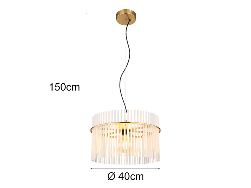Pendelleuchte GORLEY mit transparenten Echtglas Stäben, Ø 40cm
