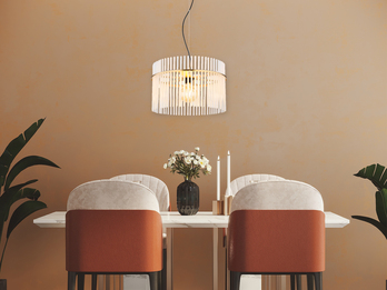 Pendelleuchte GORLEY mit transparenten Echtglas Stäben, Ø 40cm