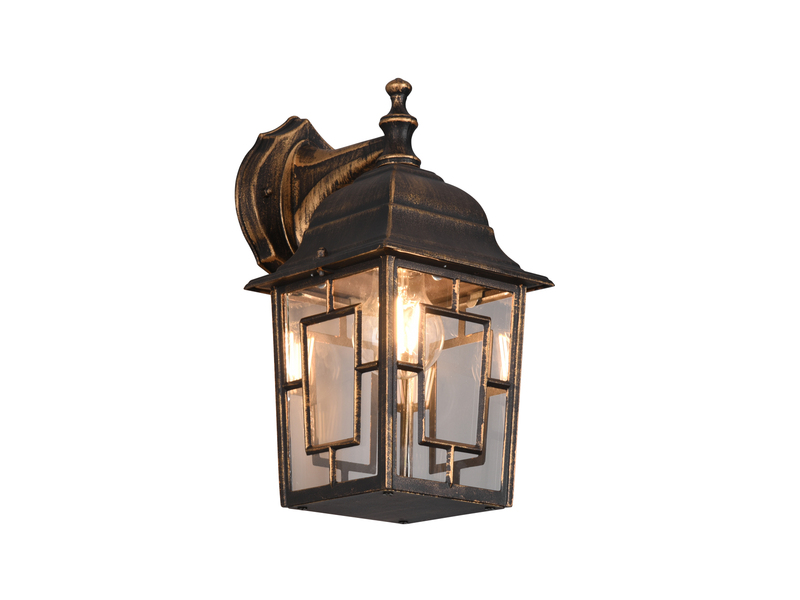 Antike Außenwandleuchte, Laterne hängend Rostoptik mit E27 LED, Höhe 30cm