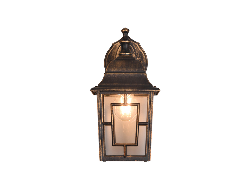 Antike Außenwandleuchte, Laterne hängend Rostoptik mit E27 LED, Höhe 30cm