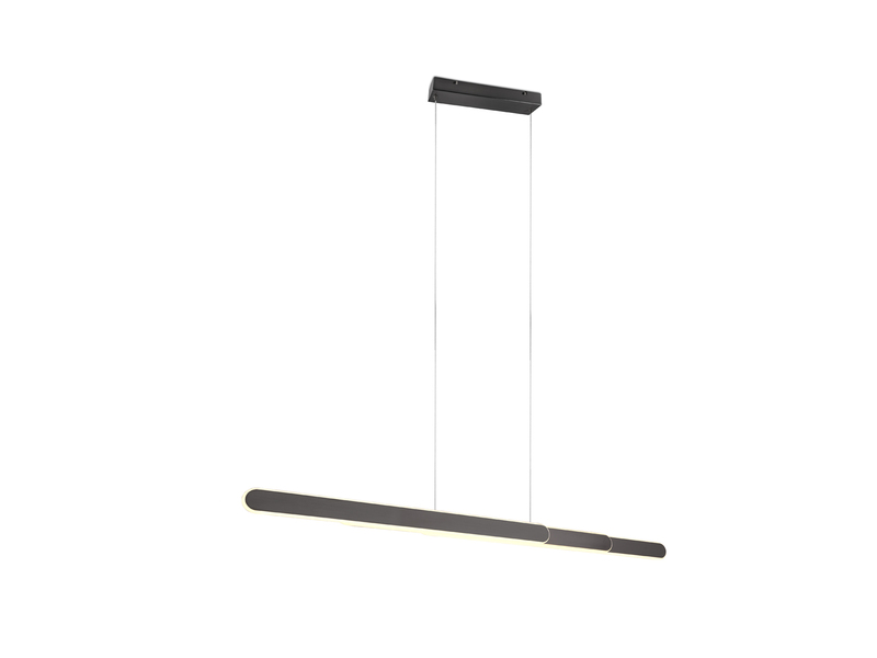 LED Pendelleuchte HELIOS Schwarz-Chrom ausziehbar bis 130cm, mit TOUCH Dimmer