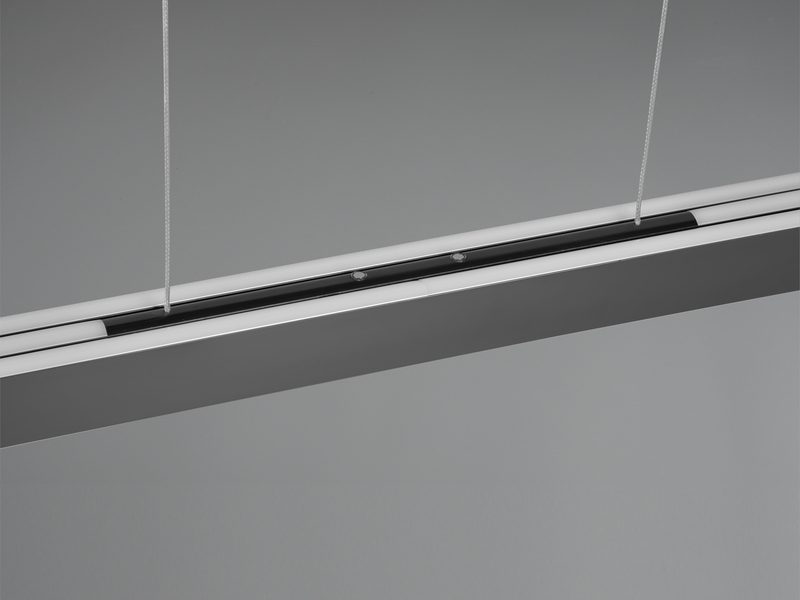 LED Pendelleuchte HELIOS Schwarz-Chrom ausziehbar bis 130cm, mit TOUCH Dimmer