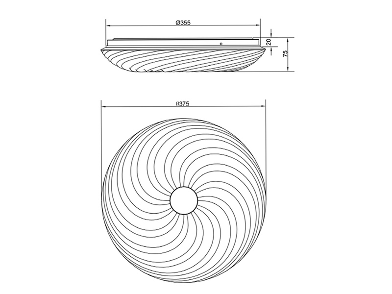 LED Deckenleuchte GRAVITY dimmbar, mit Sternenhimmel & Fernbedienung Ø37cm