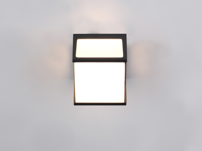 LED Außenwandleuchte CALERA in Schwarz, IP54, Kubus 11x11cm