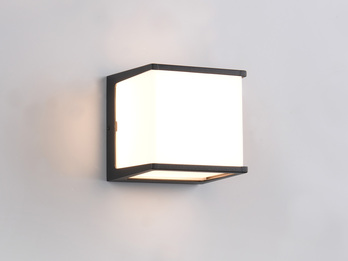 LED Außenwandleuchte CALERA in Schwarz, IP54, Kubus 11x11cm