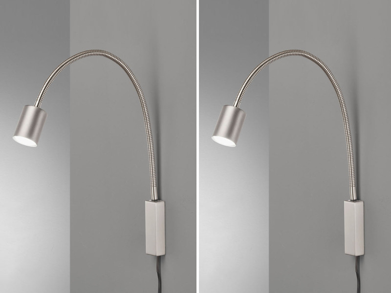 2er SET LED Wand Leselampen & Bettlampen mit Kabel und Stecker, Breite 6cm